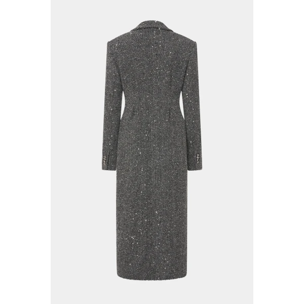 Alessandra Rich Sequin Tweed Coat, view 2