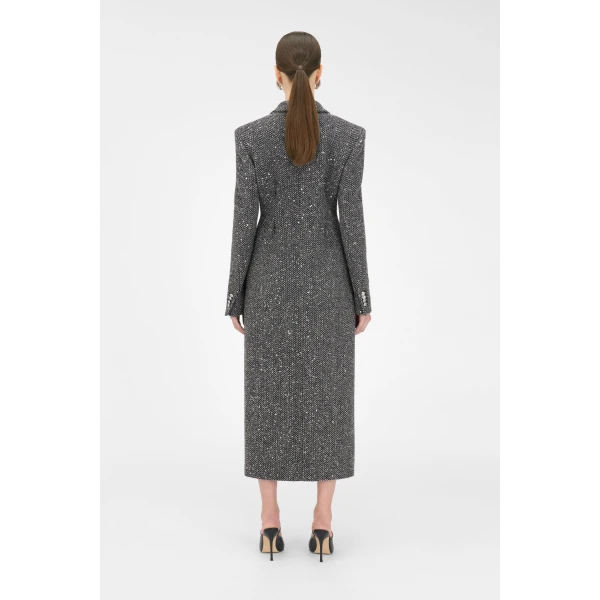 Alessandra Rich Sequin Tweed Coat, view 4
