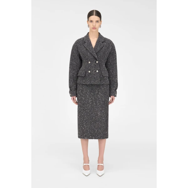 Alessandra Rich Sequin Tweed Jacket, view 3