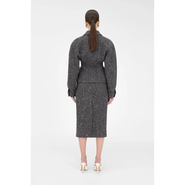 Alessandra Rich Sequin Tweed Jacket, view 4