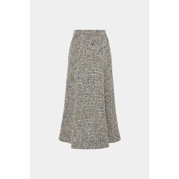Alessandra Rich Sequin Tweed Long Skirt, view 2