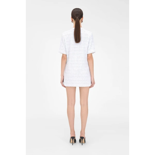 Alessandra Rich Sequin Tweed Mini Dress, view 4