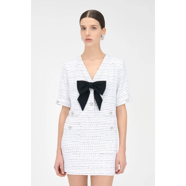 Alessandra Rich Sequin Tweed Mini Dress, view 5