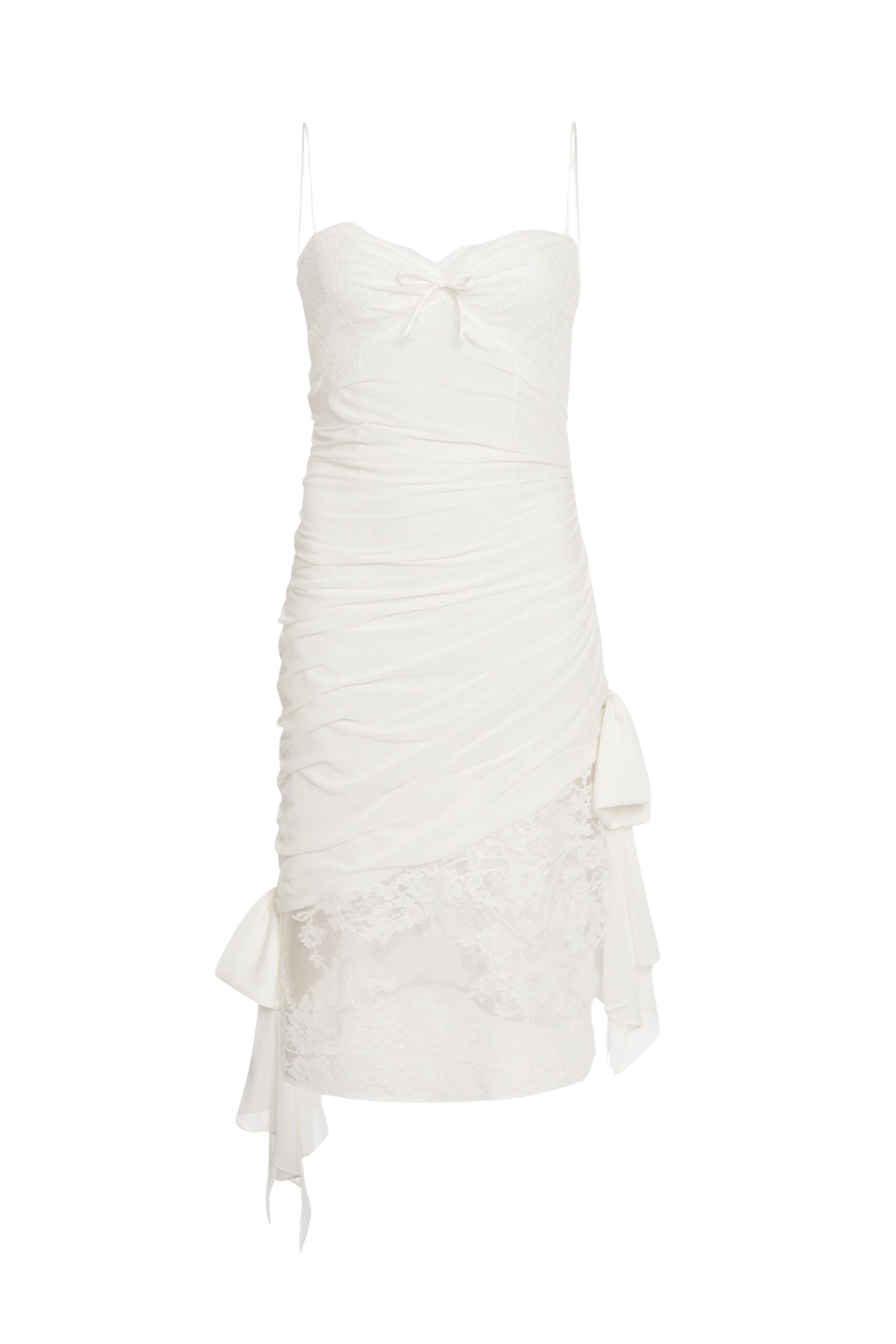 Alessandra Rich Silk And Lace Mini Dress