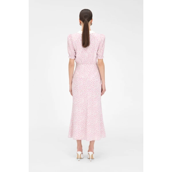 Alessandra Rich Small Flower Dress With Collar, view 4