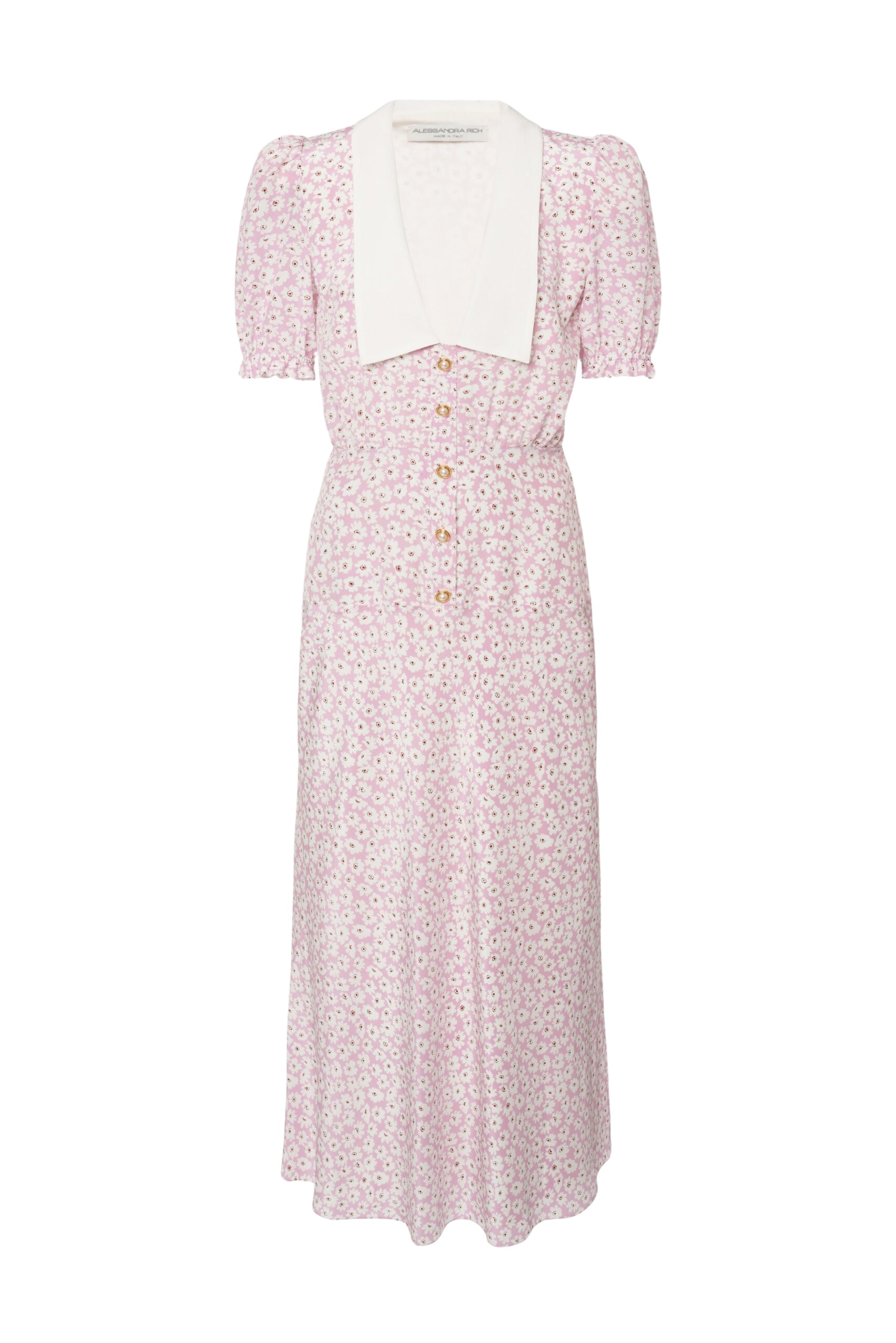 Alessandra Rich Small Flower Dress With Collar