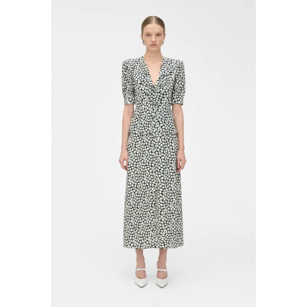 Alessandra Rich Small Flowers Print Dress, view 3