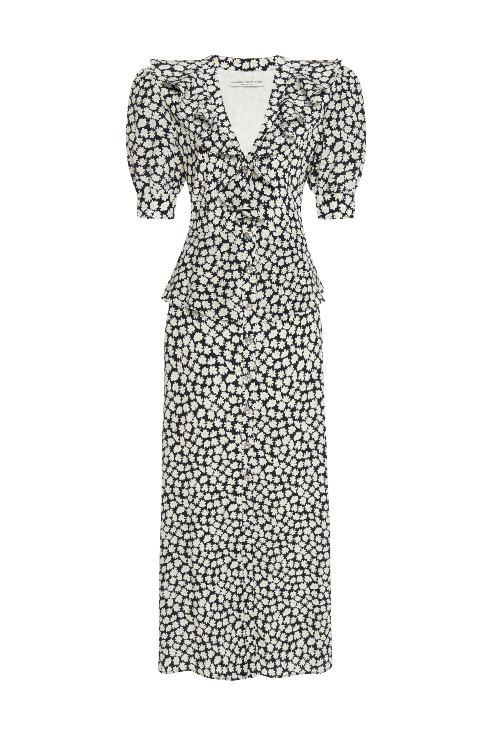 Alessandra Rich Small Flowers Print Dress