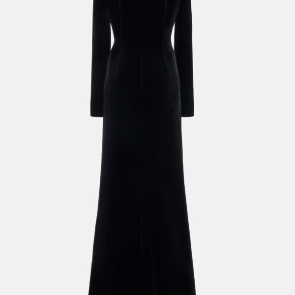 Velvet Dress With Ruches