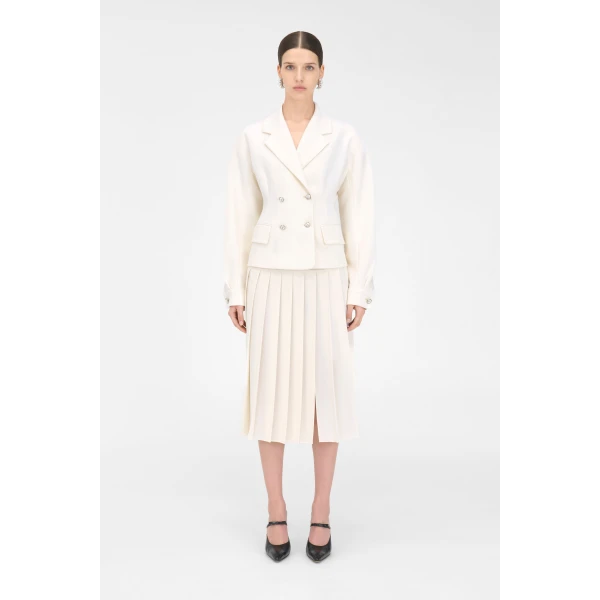 Alessandra Rich Wool Crepe Jacket, view 3