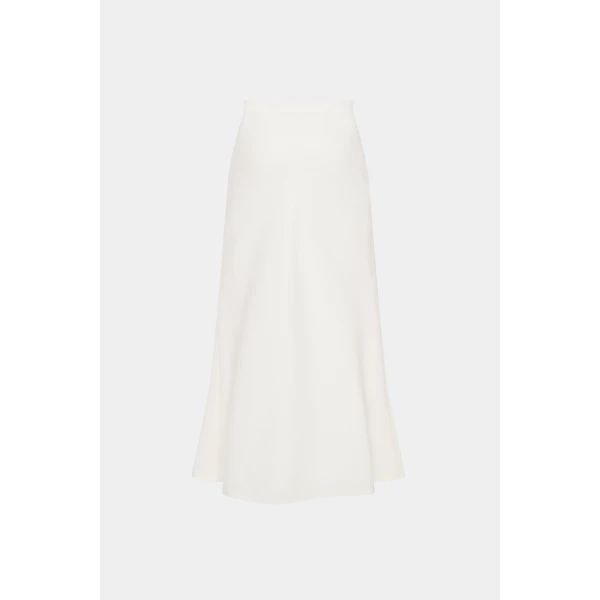 Alessandra Rich Wool Crepe Long Skirt, view 2