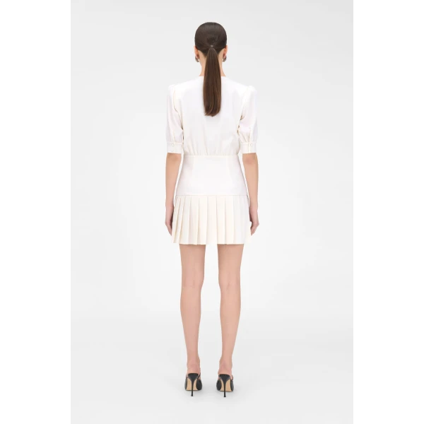 Alessandra Rich Wool Crepe Mini Dress, view 4
