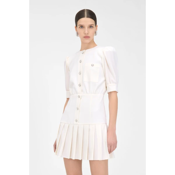 Alessandra Rich Wool Crepe Mini Dress, view 5