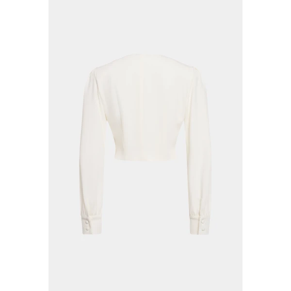 Alessandra Rich Wool Crepe Top, view 2