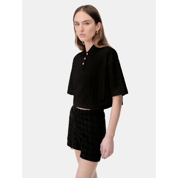 Amiri Women’s Ma Quad Toweling Polo Top, view 4