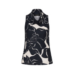Carla Zampatti Celestial Petals Linen Folded Collar Top