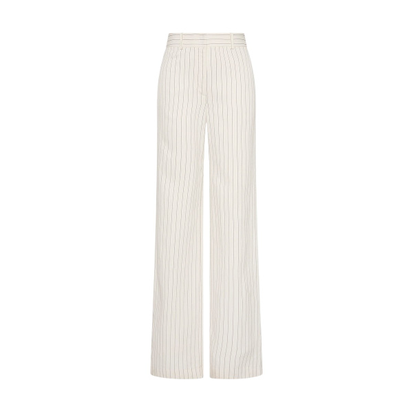 Carla Zampatti Ivory Pinstripe Linen Wide Leg Pant