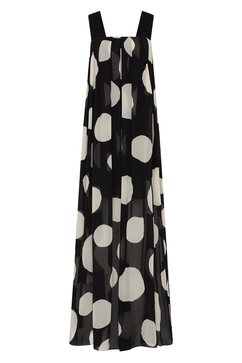 Carla-Zampatti-Noir-Spot-Tuck-Detail-Maxi-Dress60688_nobg Carla Zampatti Dresses