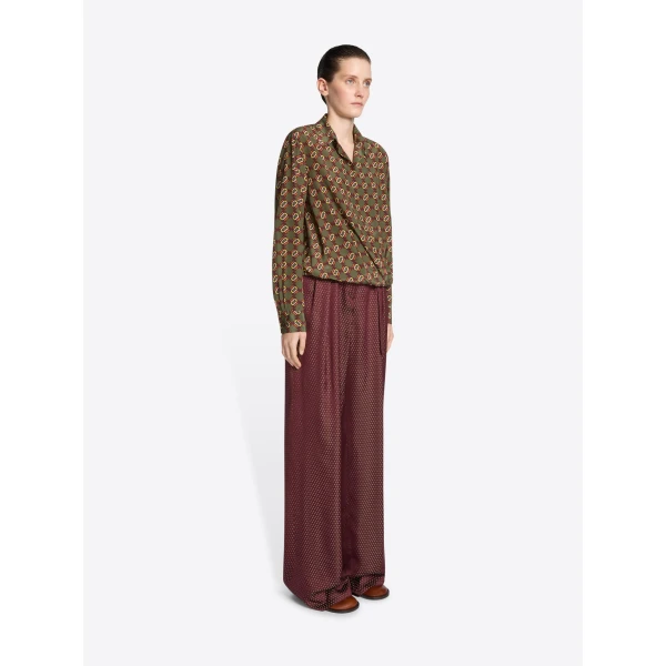 Dries Van Noten Belted jacquard trousers, view 2