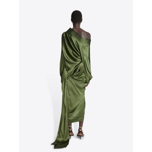 Dries Van Noten Draped silk satin shirt, view 3