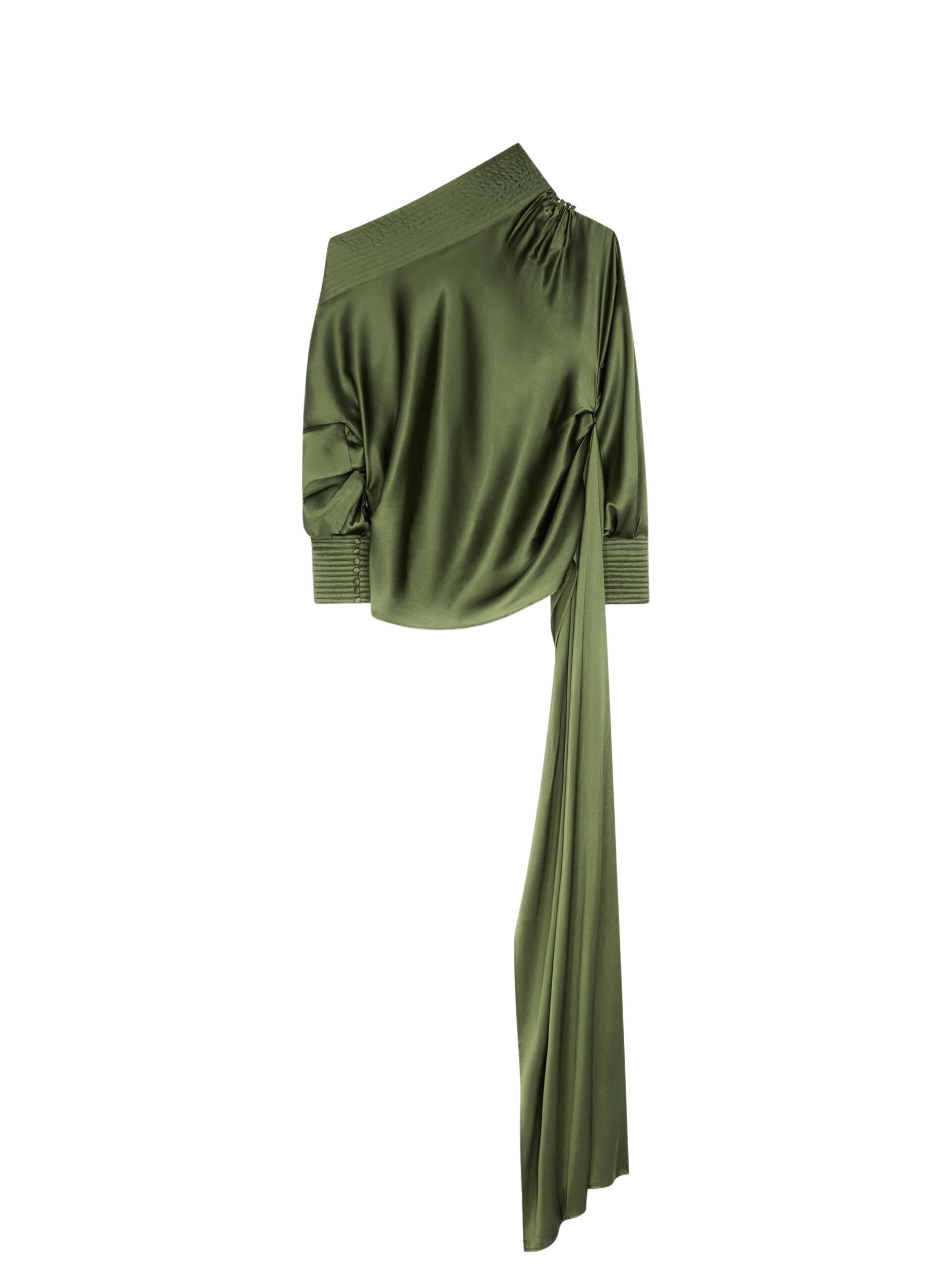 Dries Van Noten Draped silk satin shirt