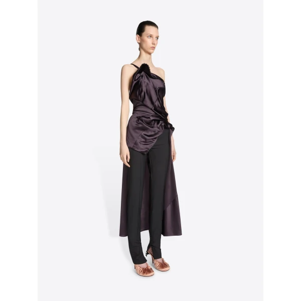 Dries Van Noten Draped viscose satin top, view 2