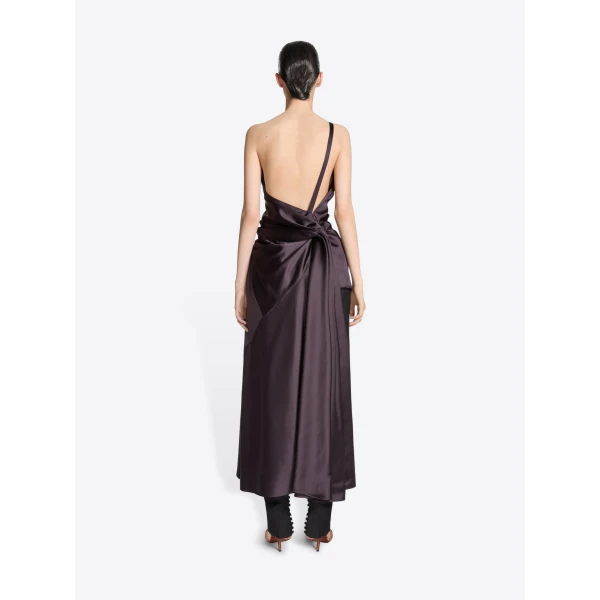 Dries Van Noten Draped viscose satin top, view 3