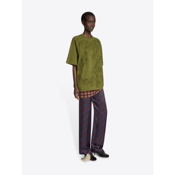 Dries Van Noten Embroidered cotton tee Top, view 2