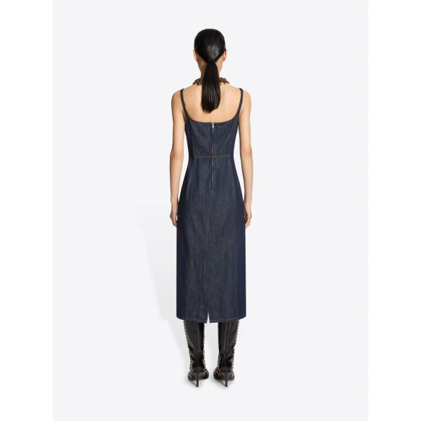 Dries Van Noten Fitted denim dress, view 3