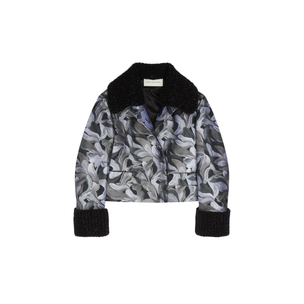 Jacquard bomber jacket