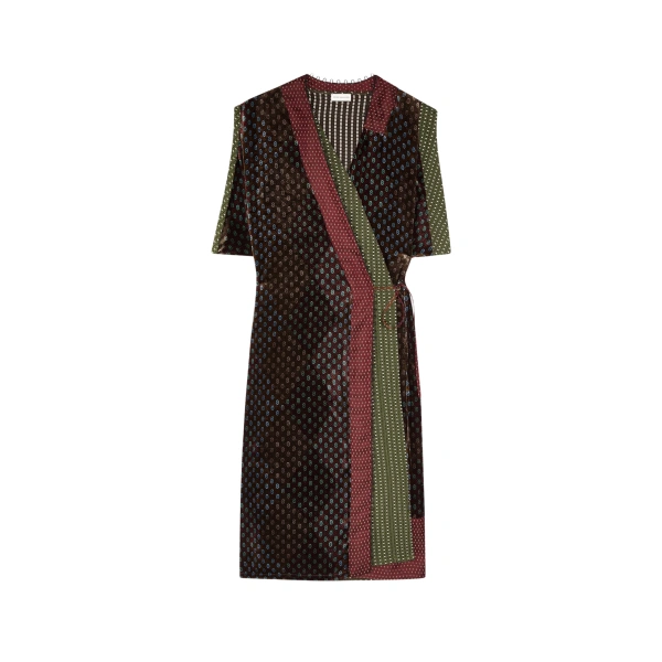 Dries Van Noten Layered velvet dress
