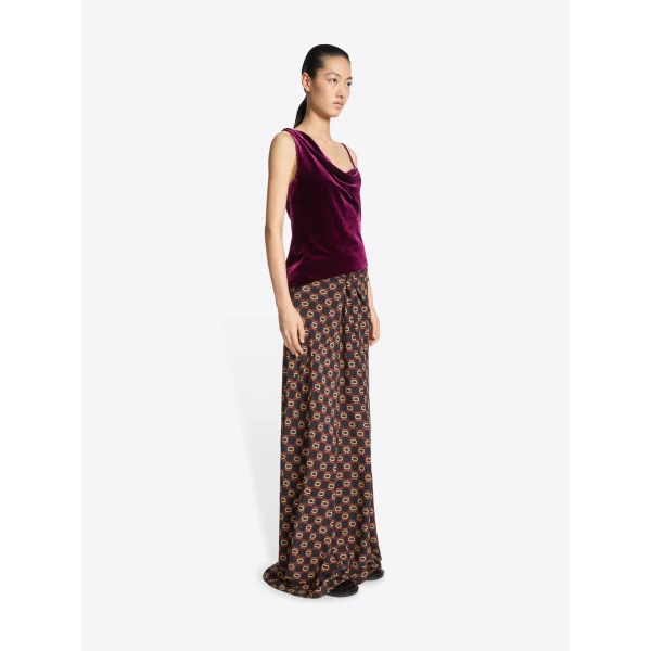 Dries Van Noten Long draped silk skirt, view 2
