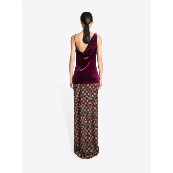 Dries Van Noten Long draped silk skirt, view 3