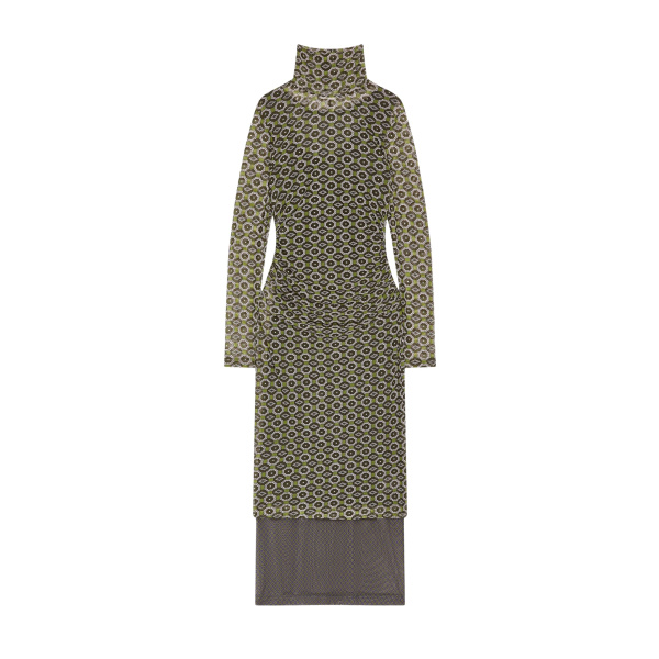 Dries Van Noten Printed mesh dress