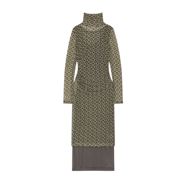 Printed mesh dress