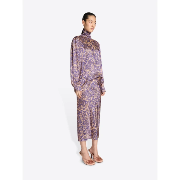 Dries Van Noten Printed silk skirt, view 2