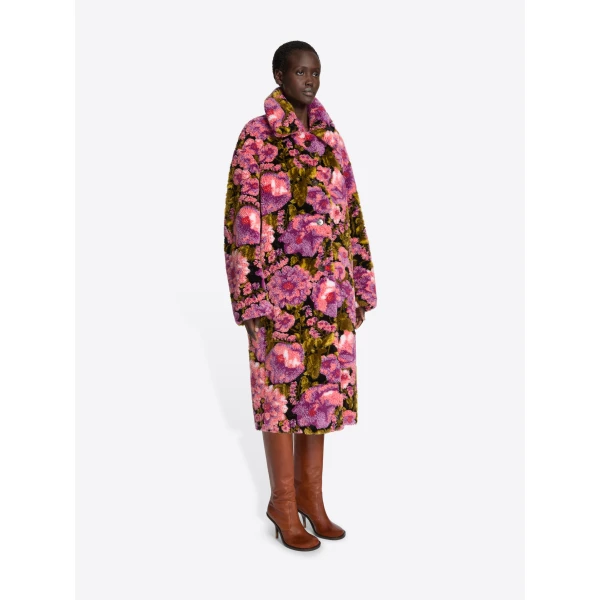 Dries Van Noten Shearling jacquard coat, view 2