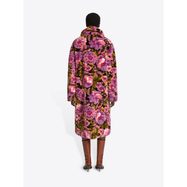 Dries Van Noten Shearling jacquard coat, view 3
