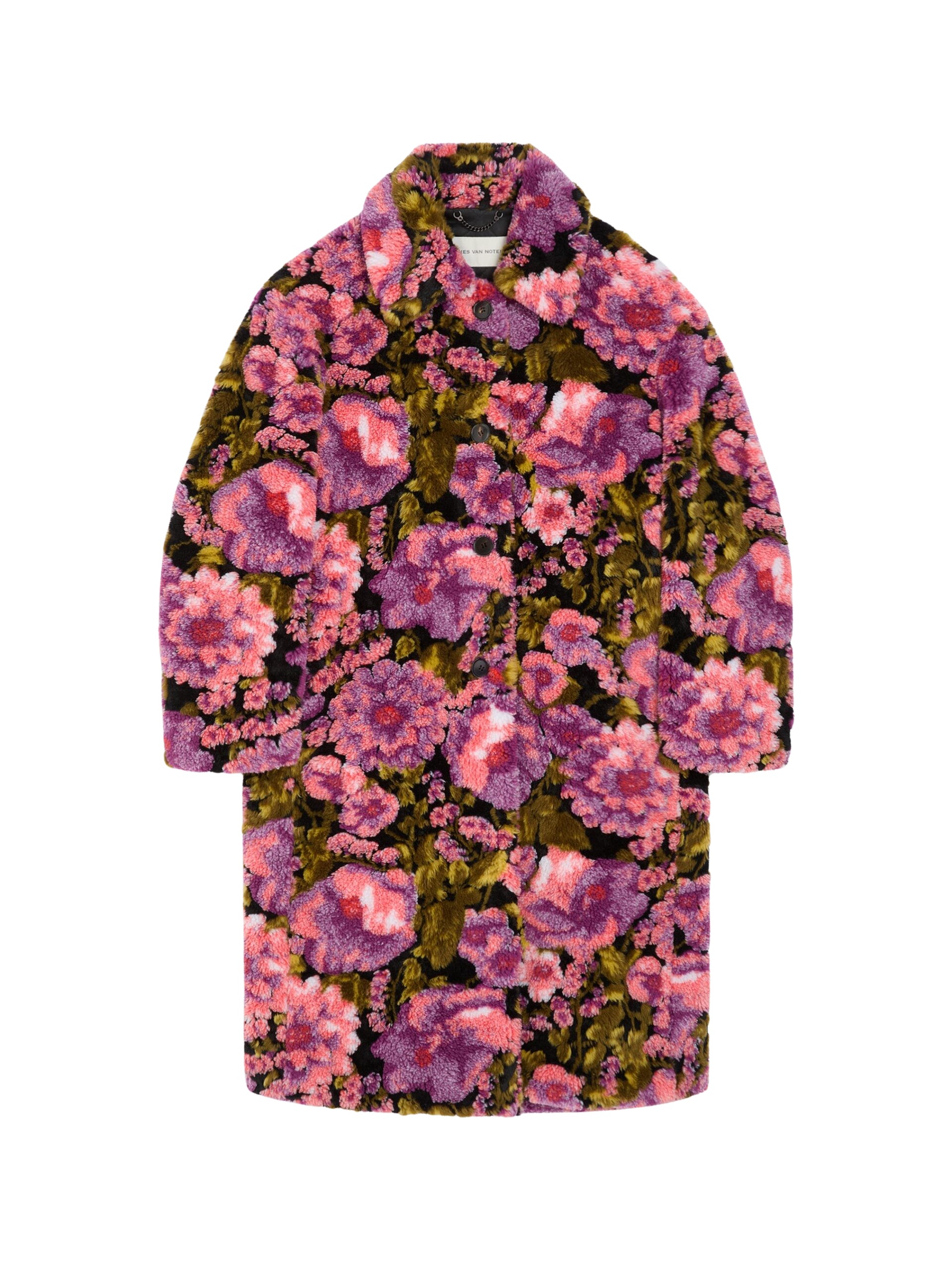 Dries Van Noten Shearling jacquard coat