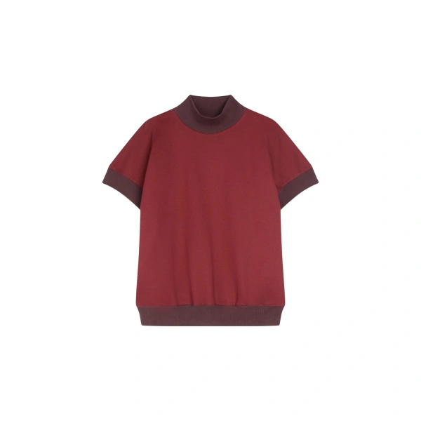 Short sleeved sweatshirt in Red