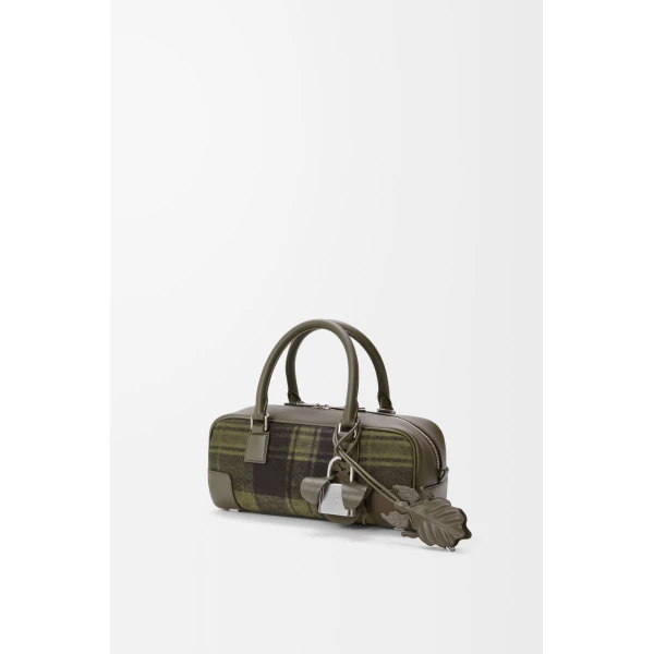 LOEWE Amazona 23 Cropped Bag In Tartan Suede And Nappa Calfskin, view 2