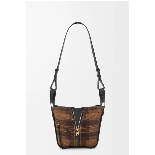 LOEWE Compact Hammock Bag In Suede And Classic Calfskin, view 4