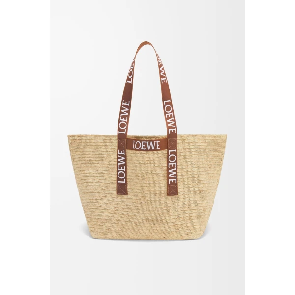 LOEWE Fold Shopper In Raffia, view 4