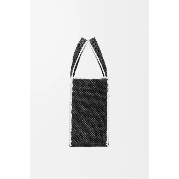 LOEWE Large Loewe Font Tote In Raffia, view 4