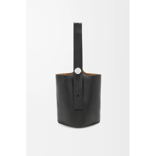 LOEWE Large Pebble Bucket In Supple Grained Calfskin, view 3