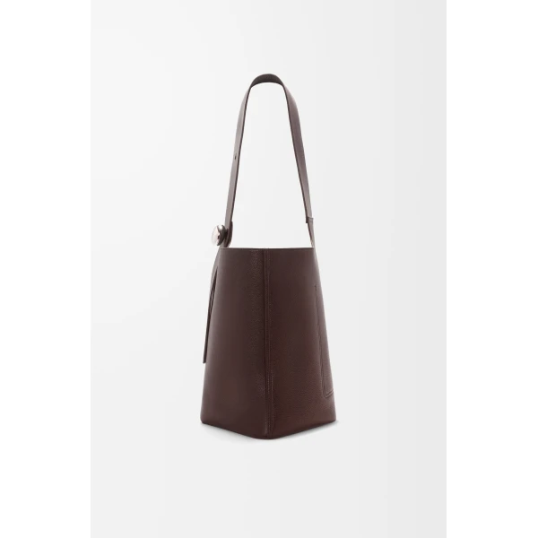 LOEWE Large Pebble Bucket In Supple Grained Calfskin, view 3