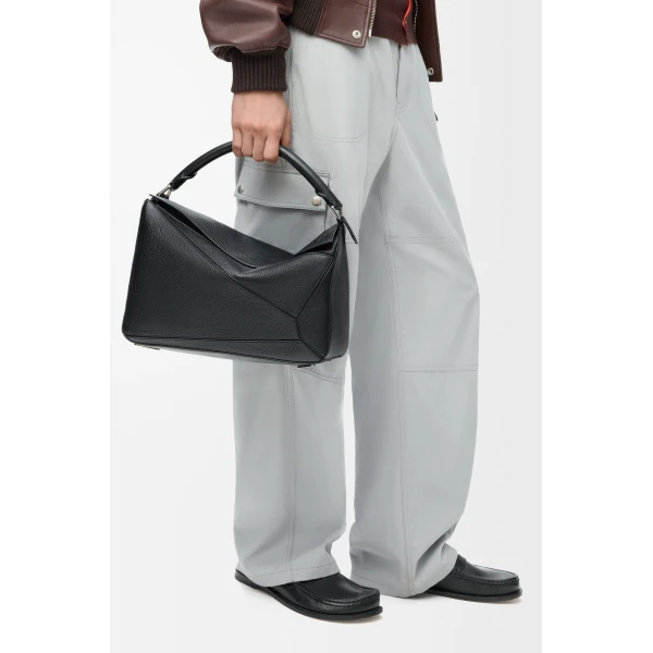 LOEWE Large Puzzle Bag In Supple Grained Calfskin, view 2