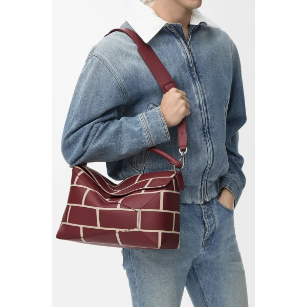 LOEWE Large Puzzle Edge Bag In Classic Calfskin, view 2