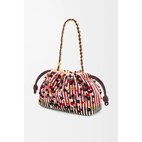 LOEWE Medium Flamenco Purse In Embroidered Textile, view 4