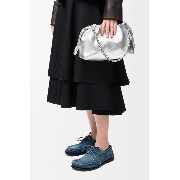 LOEWE Medium Flamenco Purse In Laminated Lambskin, view 2